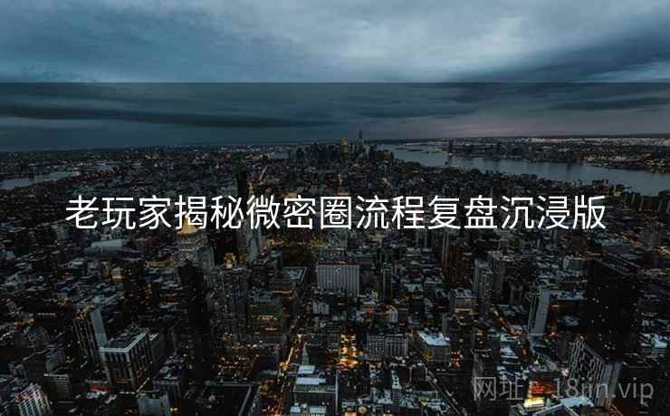 老玩家揭秘微密圈流程复盘沉浸版