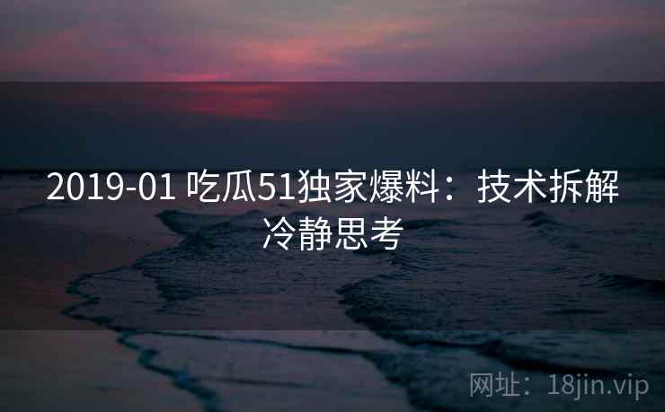 2019-01 吃瓜51独家爆料：技术拆解冷静思考